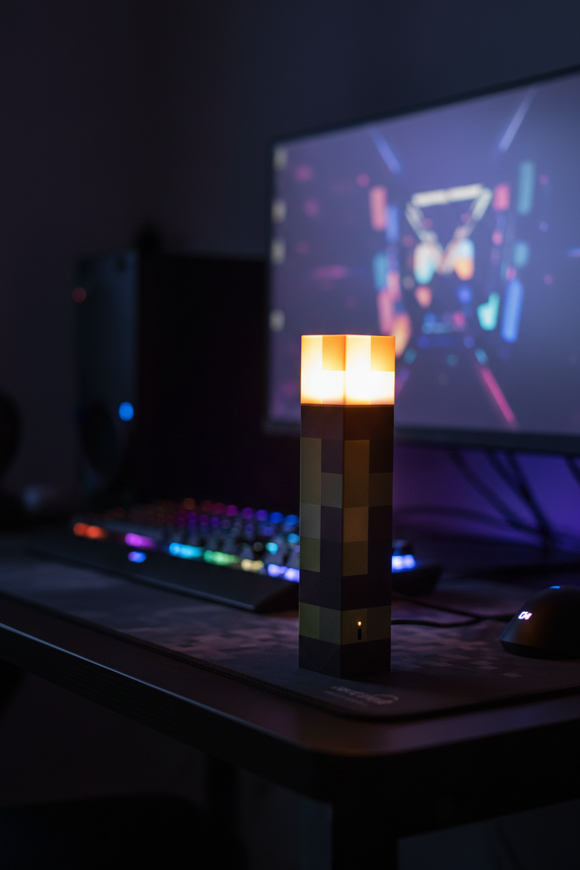 Antorcha Minecraft - Luz naranja gamer